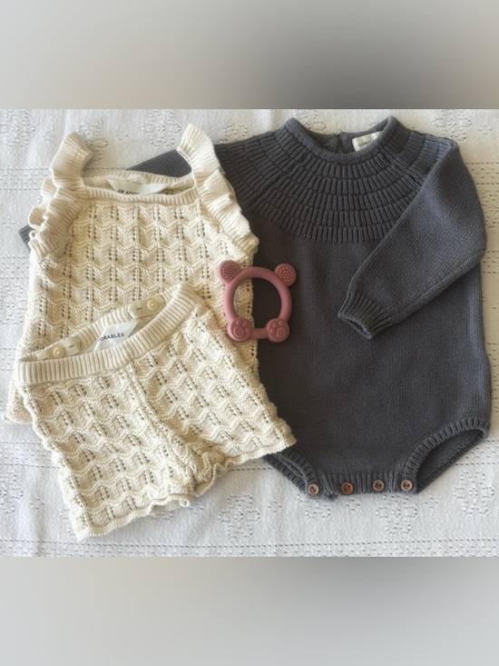 Quincy Mae Other - Neutral Baby Girl Knit Bundle 6–12M | Quincy Mae + H&M Set 🤍